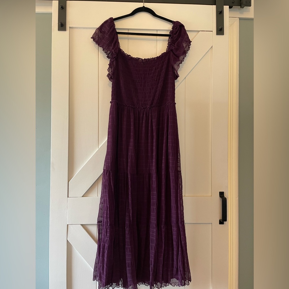 Max Studio Deep Purple Lace Dress